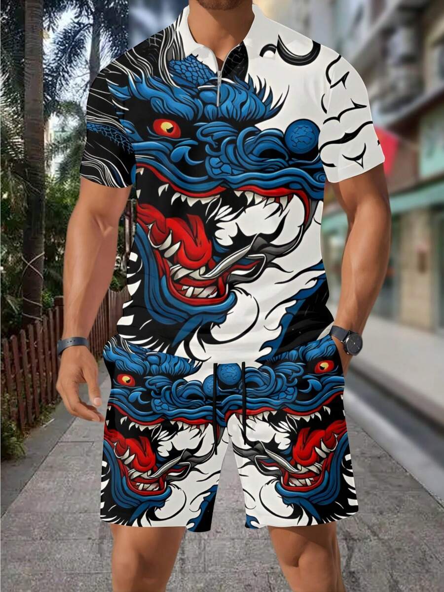 3D Printing Dragon - Conjunto de Camiseta Polo con Cierre