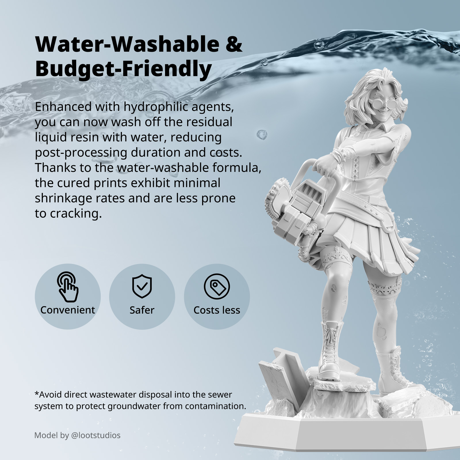 ANYCUBIC-lavable con agua como - 3D Printing Sla reseña y precio