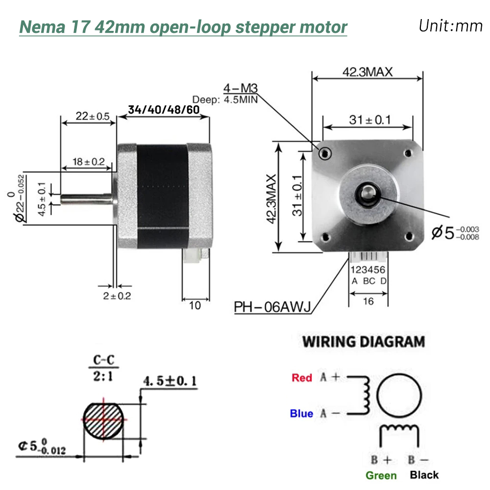 Motor paso a paso Nema17 42 de - Stepper Motor reseña y precio